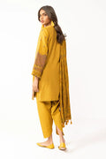 Alkaram | Shawl Collection | Mustard - Pakistani Clothes - Hoorain Designer Wear