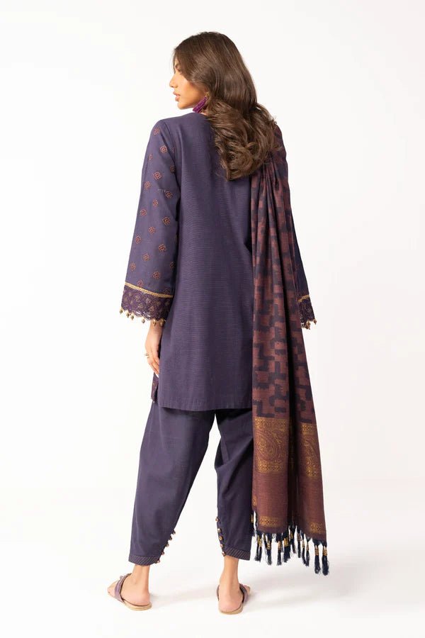 Alkaram | Shawl Collection | Purple - Pakistani Clothes - Hoorain Designer Wear