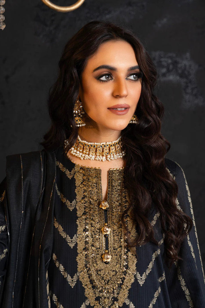 Alkaram | Spring Summer Festive 24 | Embroidered Dobby Black - Pakistani Clothes - Hoorain Designer Wear