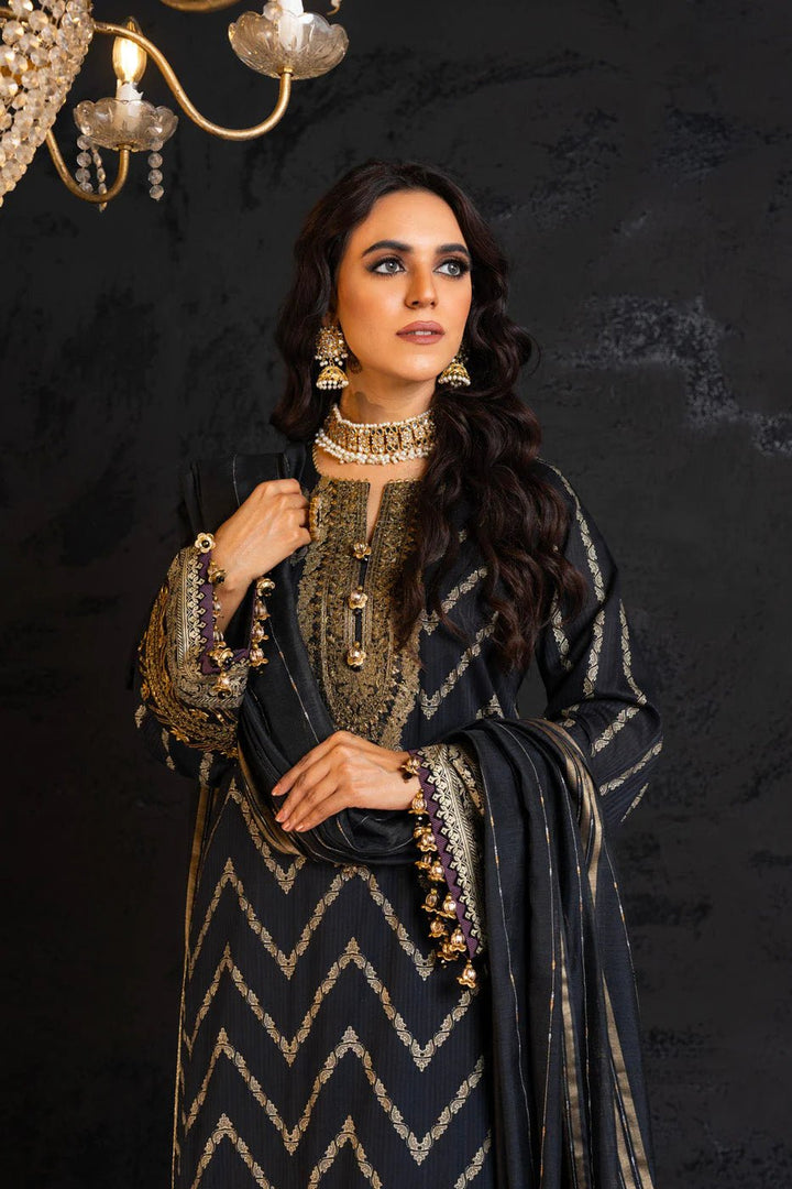 Alkaram | Spring Summer Festive 24 | Embroidered Dobby Black - Pakistani Clothes - Hoorain Designer Wear