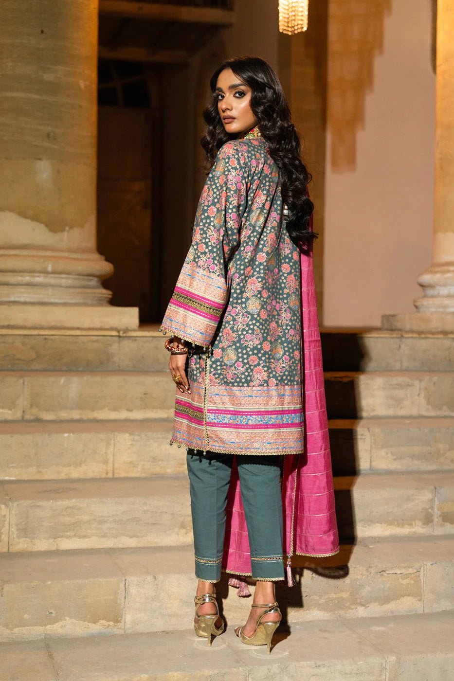 Alkaram | Spring Summer Festive 24 | Embroidered Dobby Bluish Grey - Pakistani Clothes - Hoorain Designer Wear