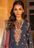 Alkaram | Spring Summer Festive 24 | Embroidered Dobby Dark Blue - Pakistani Clothes - Hoorain Designer Wear