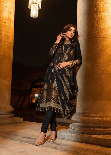 Alkaram | Spring Summer Festive 24 | Embroidered Jacquard Black - Pakistani Clothes - Hoorain Designer Wear