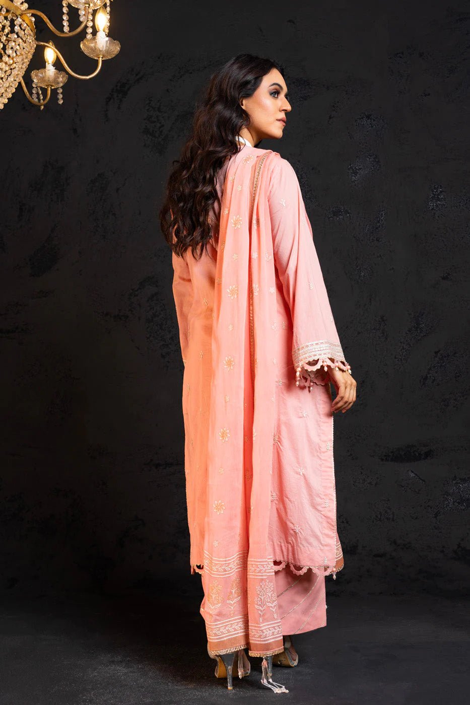 Alkaram | Spring Summer Festive 24 | Embroidered Lawn Light Pink - Pakistani Clothes - Hoorain Designer Wear