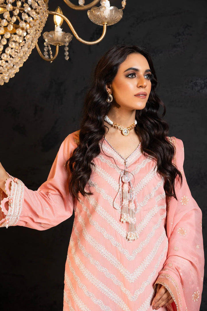 Alkaram | Spring Summer Festive 24 | Embroidered Lawn Light Pink - Pakistani Clothes - Hoorain Designer Wear