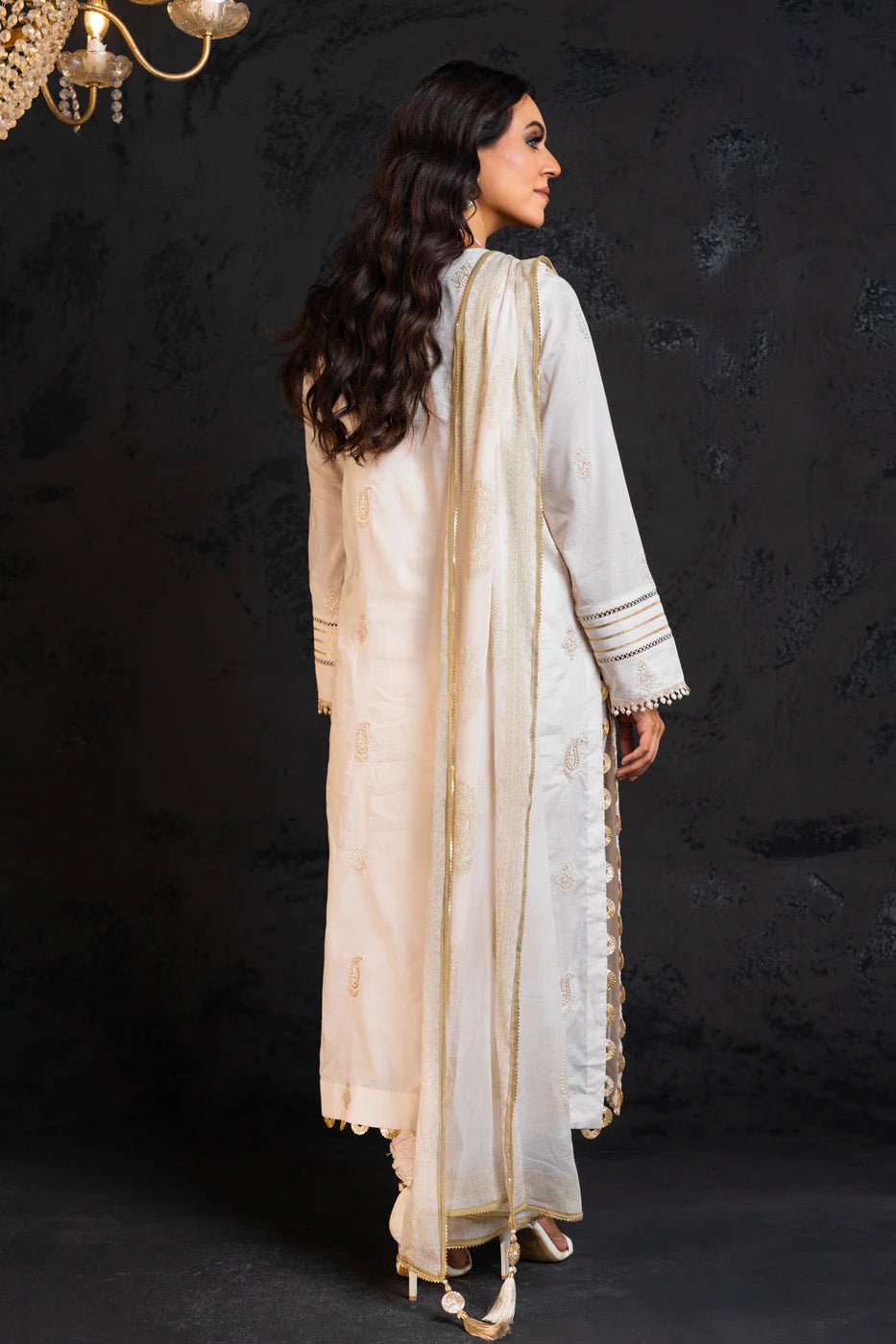 Alkaram | Spring Summer Festive 24 | Embroidered Lawn White - Pakistani Clothes - Hoorain Designer Wear