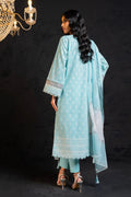 Alkaram | Spring Summer Festive 24 | Embroidered Two Way Slub Sky Blue - Pakistani Clothes - Hoorain Designer Wear