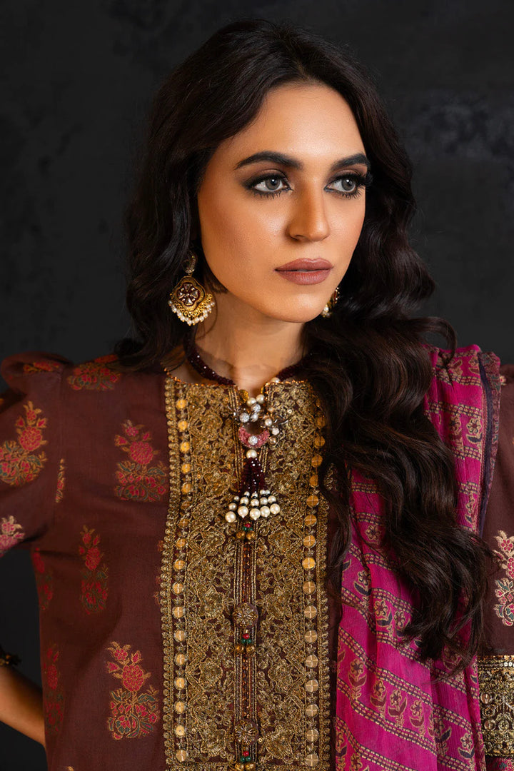 Alkaram | Spring Summer Festive 24 | Embroidered Jacquard Brown - Hoorain Designer Wear - Pakistani Ladies Branded Stitched Clothes in United Kingdom, United states, CA and Australia