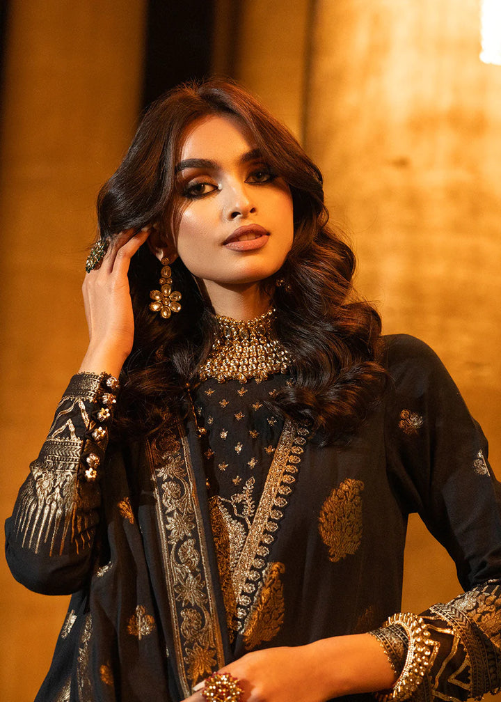 Alkaram | Spring Summer Festive 24 | Embroidered Jacquard Black - Hoorain Designer Wear - Pakistani Ladies Branded Stitched Clothes in United Kingdom, United states, CA and Australia
