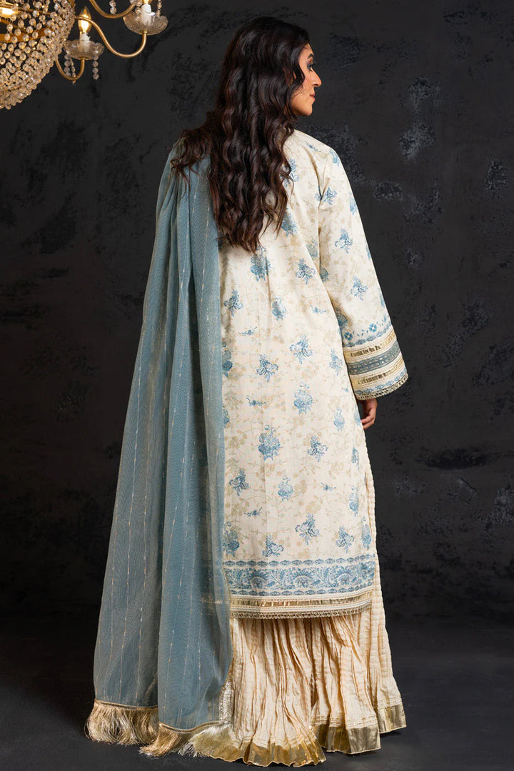 Alkaram | Spring Summer Festive 24 | Embroidered Dobby Cream - Hoorain Designer Wear - Pakistani Ladies Branded Stitched Clothes in United Kingdom, United states, CA and Australia