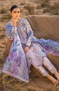 Alzohaib | Mahiymaan Luxury Lawn | MLL - Lavender Mist - Pakistani Clothes - Hoorain Designer Wear