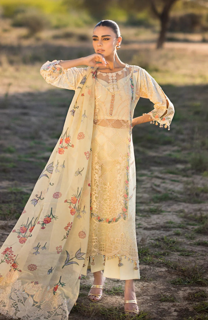 Alzohaib | Mahiymaan Luxury Lawn | MLL - Lemon Delight - Pakistani Clothes - Hoorain Designer Wear