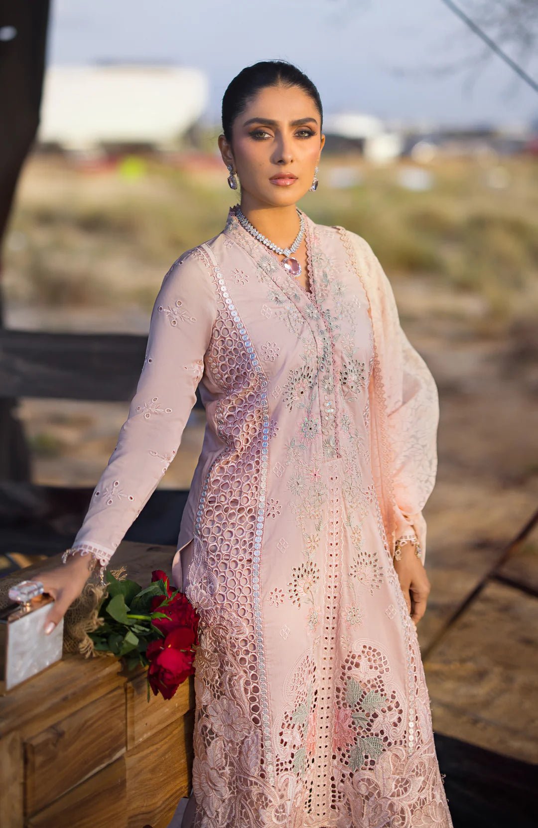 Alzohaib | Mahiymaan Luxury Lawn | MLL - Rose Gold - Pakistani Clothes - Hoorain Designer Wear