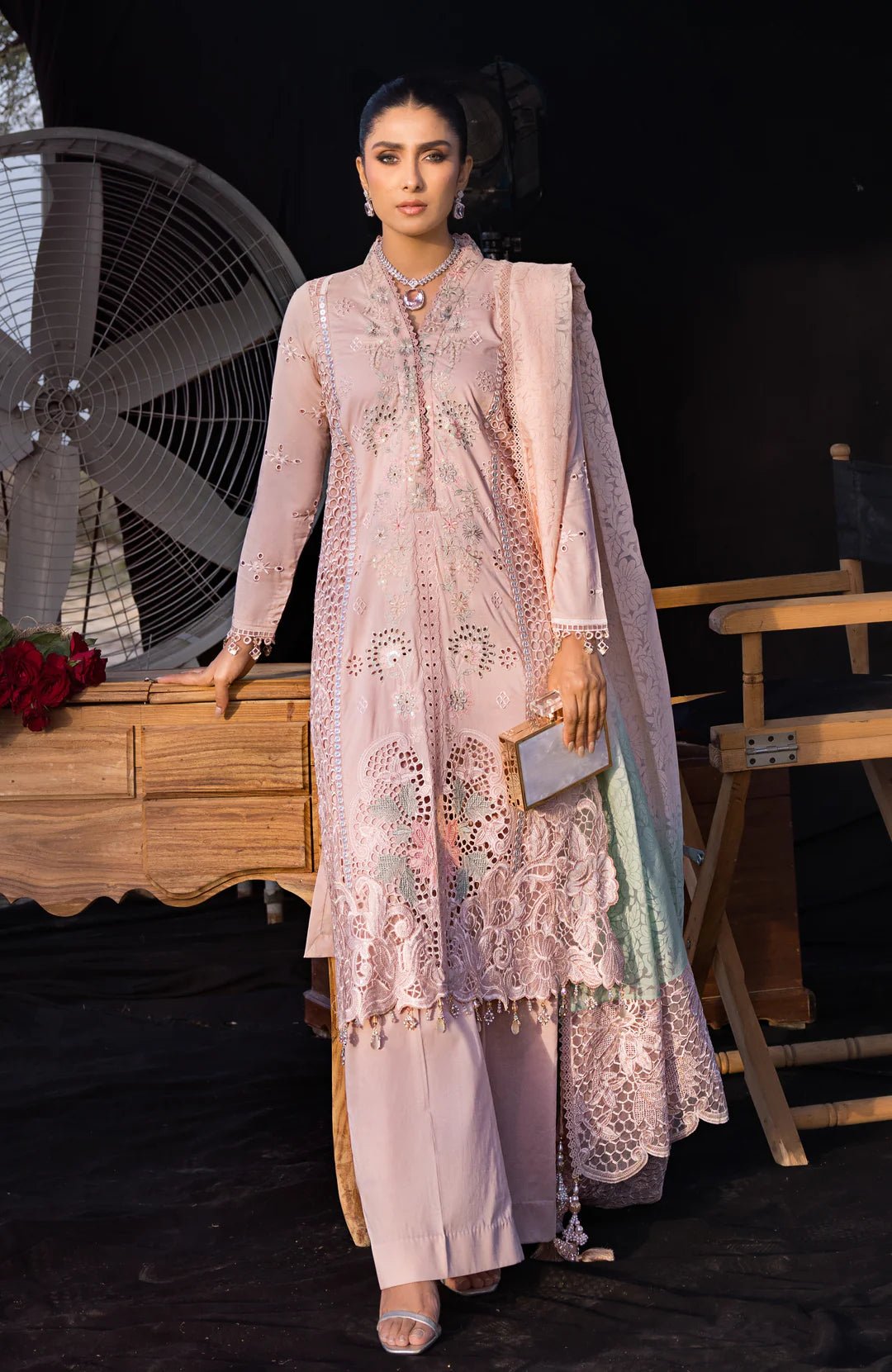 Alzohaib | Mahiymaan Luxury Lawn | MLL - Rose Gold - Pakistani Clothes - Hoorain Designer Wear