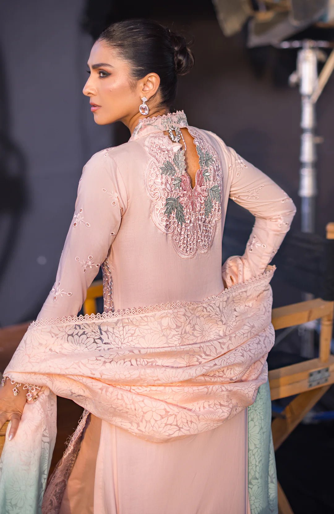 Alzohaib | Mahiymaan Luxury Lawn | MLL - Rose Gold - Pakistani Clothes - Hoorain Designer Wear