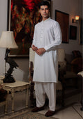 Pakistani Menswear | Amir Adnan - Basic Cotton Silk Cloud Dancer Classic Fit Embroidered Suit - Pakistani Clothes for women, in United Kingdom and United States