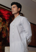 Pakistani Menswear | Amir Adnan - Basic Cotton Silk Cloud Dancer Classic Fit Embroidered Suit - Pakistani Clothes for women, in United Kingdom and United States