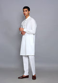 Pakistani Menswear | Amir Adnan - Basic Cotton Silk Cloud Dancer Slim Fit Embroidered Suit - Pakistani Clothes for women, in United Kingdom and United States