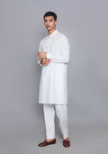 Pakistani Menswear | Amir Adnan - Basic Cotton Silk Cloud Dancer Slim Fit Embroidered Suit - Pakistani Clothes for women, in United Kingdom and United States