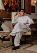 Pakistani Menswear | Amir Adnan - Basic Cotton Silk Cloud Dancer Classic Fit Embroidered Suit - Pakistani Clothes for women, in United Kingdom and United States