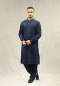 Pakistani Menswear | Amir Adnan - Classic Poly Viscose Salute Slim Fit Embroidered Suit - Pakistani Clothes for women, in United Kingdom and United States