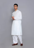 Pakistani Menswear | Amir Adnan - Basic Cotton Silk Cloud Dancer Classic Fit Embroidered Suit - Pakistani Clothes for women, in United Kingdom and United States