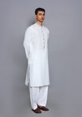 Pakistani Menswear | Amir Adnan - Basic Cotton Silk Cloud Dancer Classic Fit Embroidered Suit - Pakistani Clothes for women, in United Kingdom and United States