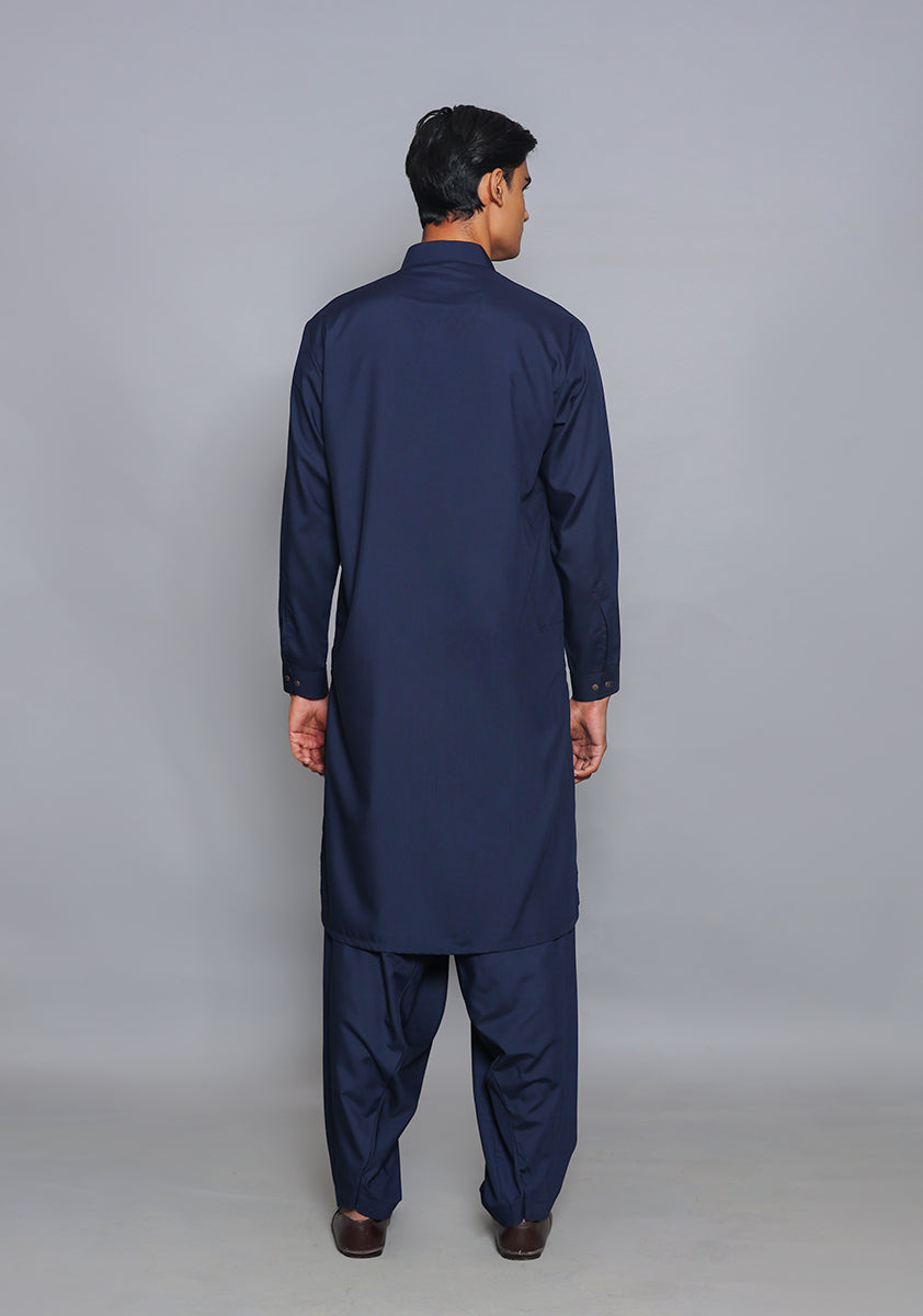 Pakistani Menswear | Amir Adnan - Basic Poly Viscose Navy Blazer Classic Fit Suit - Pakistani Clothes for women, in United Kingdom and United States