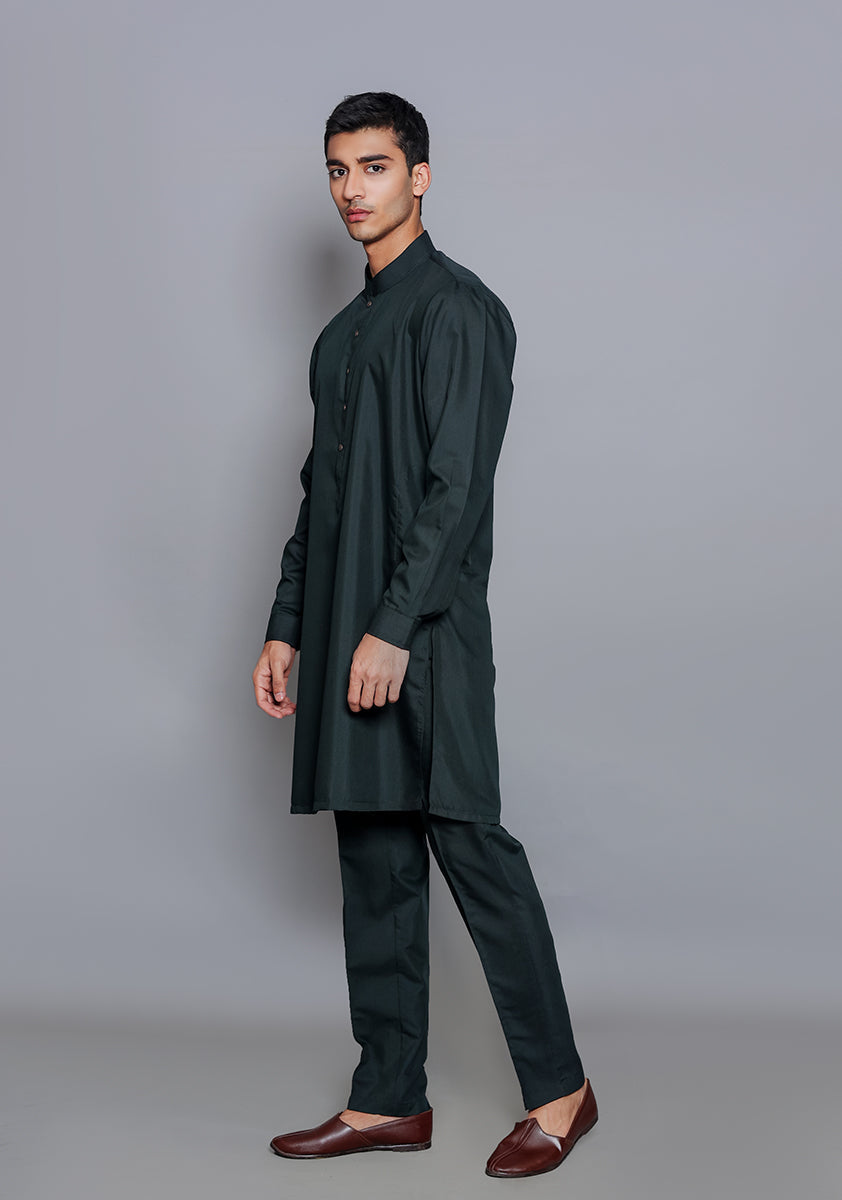 Pakistani Menswear | Amir Adnan - Basic Poly Viscose Ebony Slim Fit Suit - Pakistani Clothes for women, in United Kingdom and United States