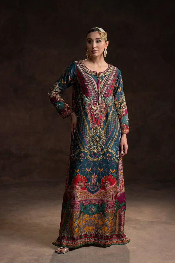 Ammara Khan | Kaftans 23 | BOLD GLAM KAFTAN (D - 02) - Pakistani Clothes - Hoorain Designer Wear