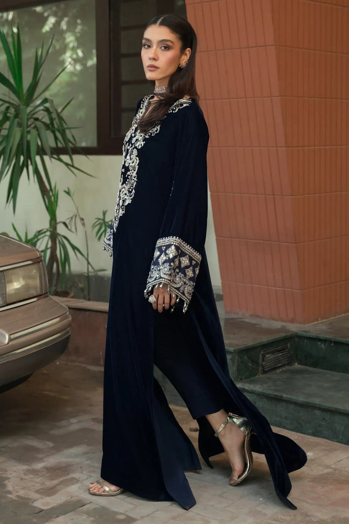 Ammara Khan | Kaftans 23 | STATEMENT NAVY KAFTAN (D - 05) - Pakistani Clothes - Hoorain Designer Wear