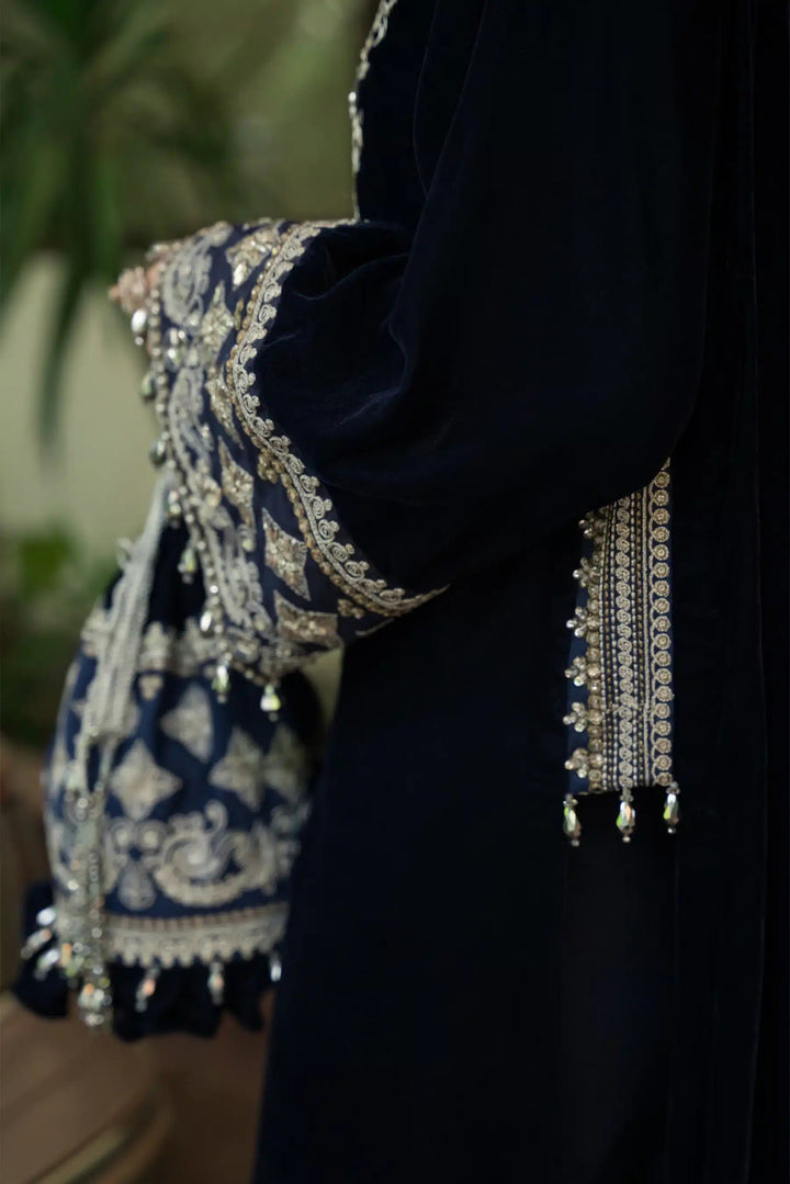 Ammara Khan | Kaftans 23 | STATEMENT NAVY KAFTAN (D - 05) - Pakistani Clothes - Hoorain Designer Wear