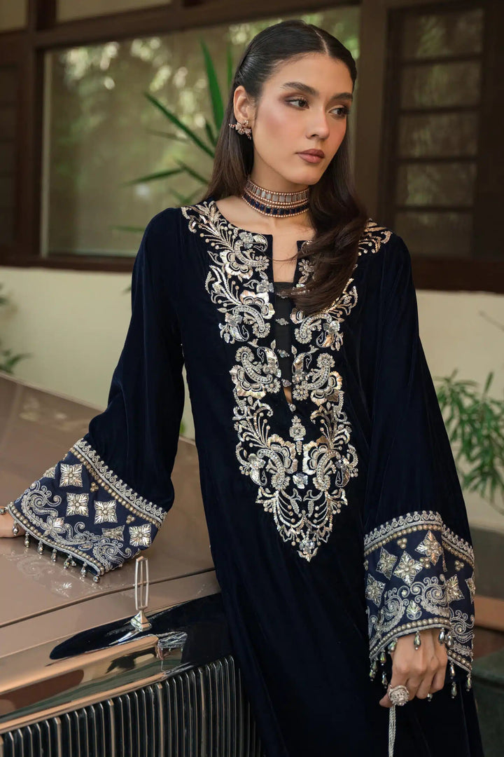 Ammara Khan | Kaftans 23 | STATEMENT NAVY KAFTAN (D - 05) - Pakistani Clothes - Hoorain Designer Wear