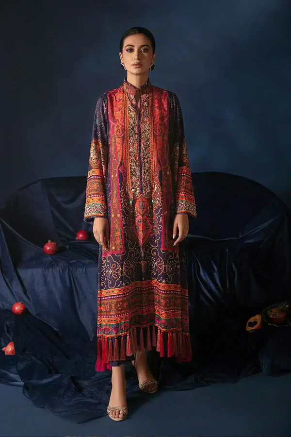 Ammara Khan | Kaftans 23 | TASSEL SHIRT (D - 11) - Pakistani Clothes - Hoorain Designer Wear