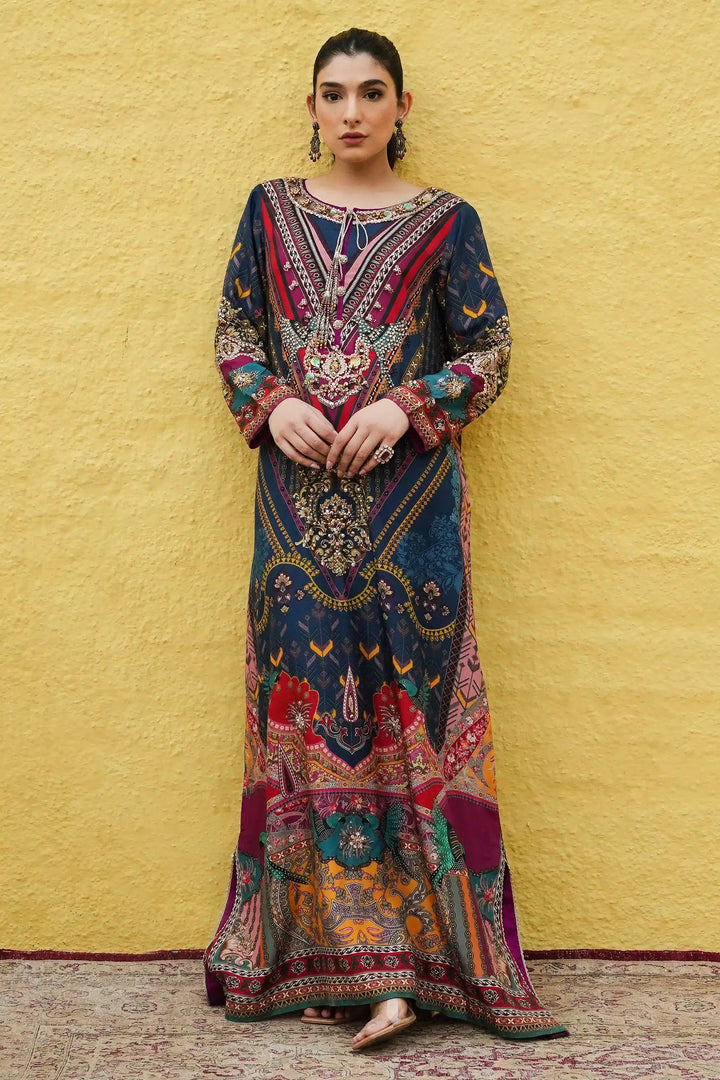 Ammara Khan | Kaftans 23 | BOLD GLAM KAFTAN (D-02) - Hoorain Designer Wear - Pakistani Ladies Branded Stitched Clothes in United Kingdom, United states, CA and Australia