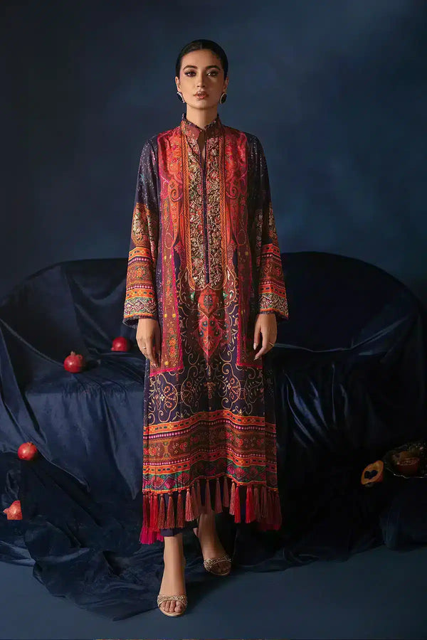 Ammara Khan | Kaftans 23 | TASSEL SHIRT (D-11) - Hoorain Designer Wear - Pakistani Ladies Branded Stitched Clothes in United Kingdom, United states, CA and Australia