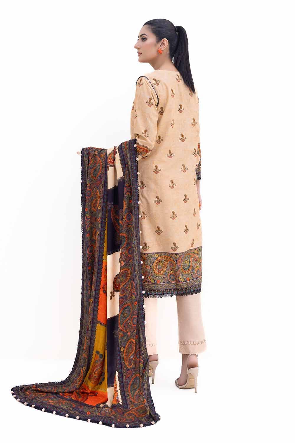 Gul Ahmed | Winter Collection 24 | Khaddar Suit with Printed Pashmina Dupatta AP-42031