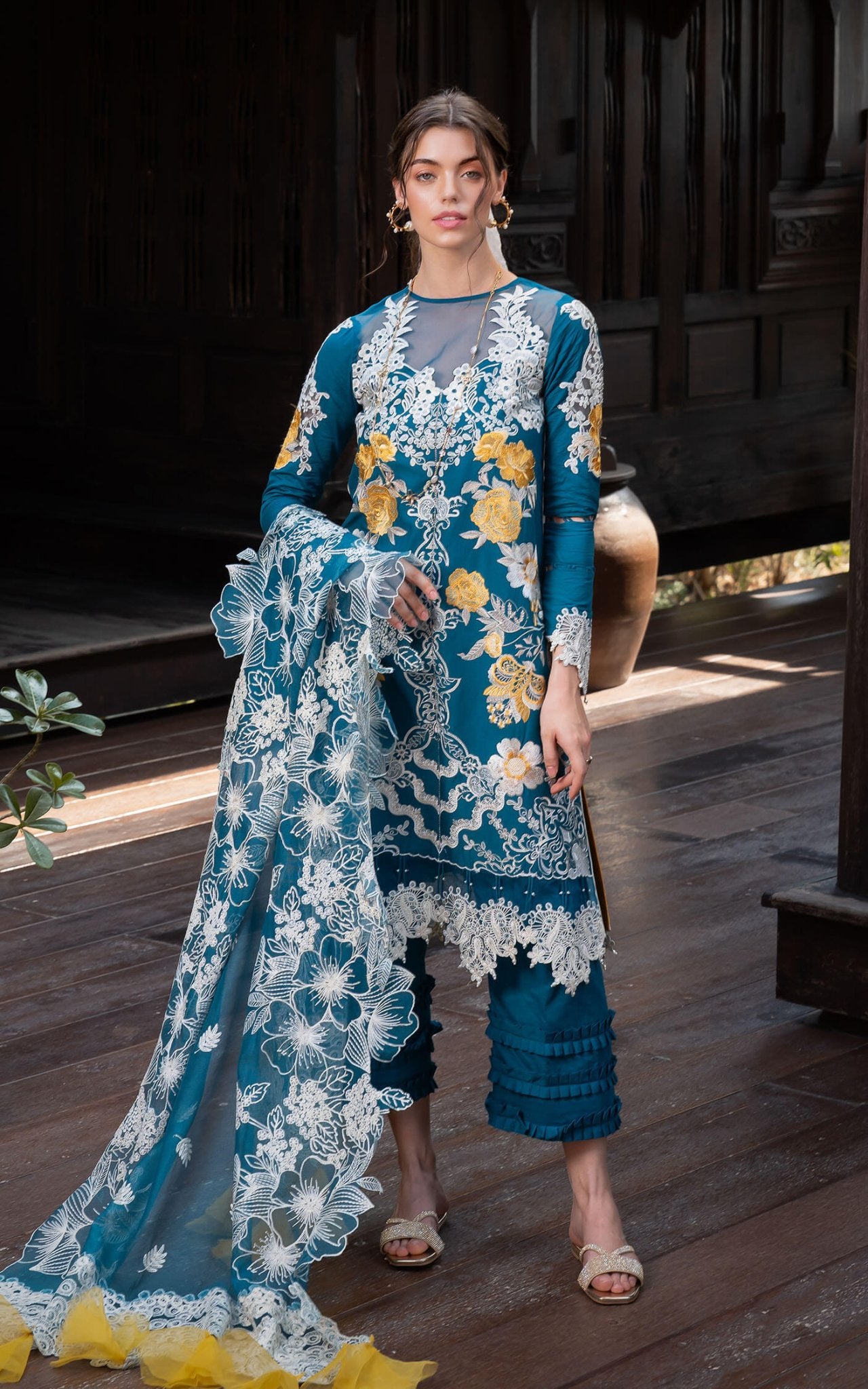 Asifa and Nabeel | Rosemary Ruffles 24 | Flora - Pakistani Clothes - Hoorain Designer Wear