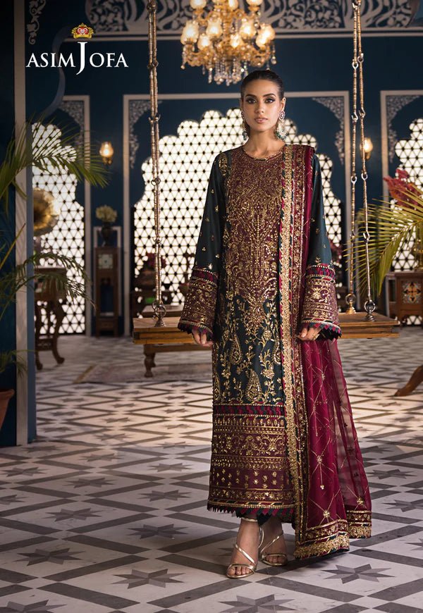 Asim Jofa | Fasana e Ishq Eid Luxury Lawn | AJFI - 01 - Pakistani Clothes - Hoorain Designer Wear