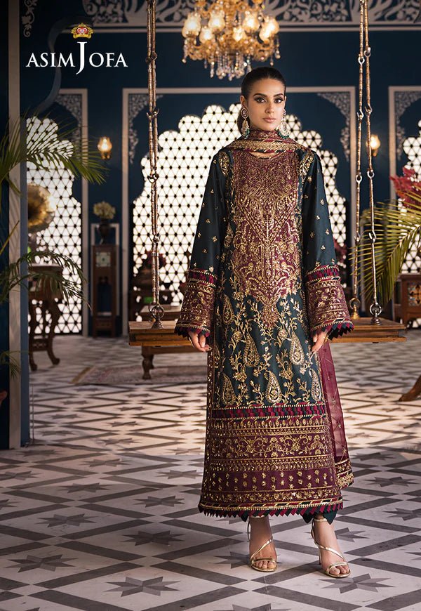 Asim Jofa | Fasana e Ishq Eid Luxury Lawn | AJFI - 01 - Pakistani Clothes - Hoorain Designer Wear