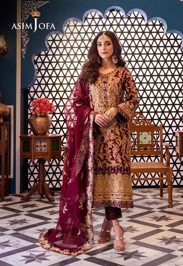 Asim Jofa | Fasana e Ishq Eid Luxury Lawn | AJFI - 03 - Pakistani Clothes - Hoorain Designer Wear