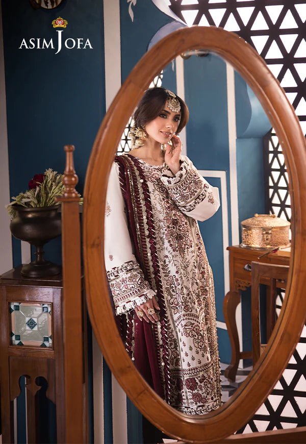 Asim Jofa | Fasana e Ishq Eid Luxury Lawn | AJFI - 13 - Pakistani Clothes - Hoorain Designer Wear