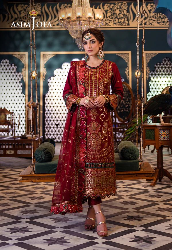 Asim Jofa | Fasana e Ishq Eid Luxury Lawn | AJFI - 21 - Pakistani Clothes - Hoorain Designer Wear