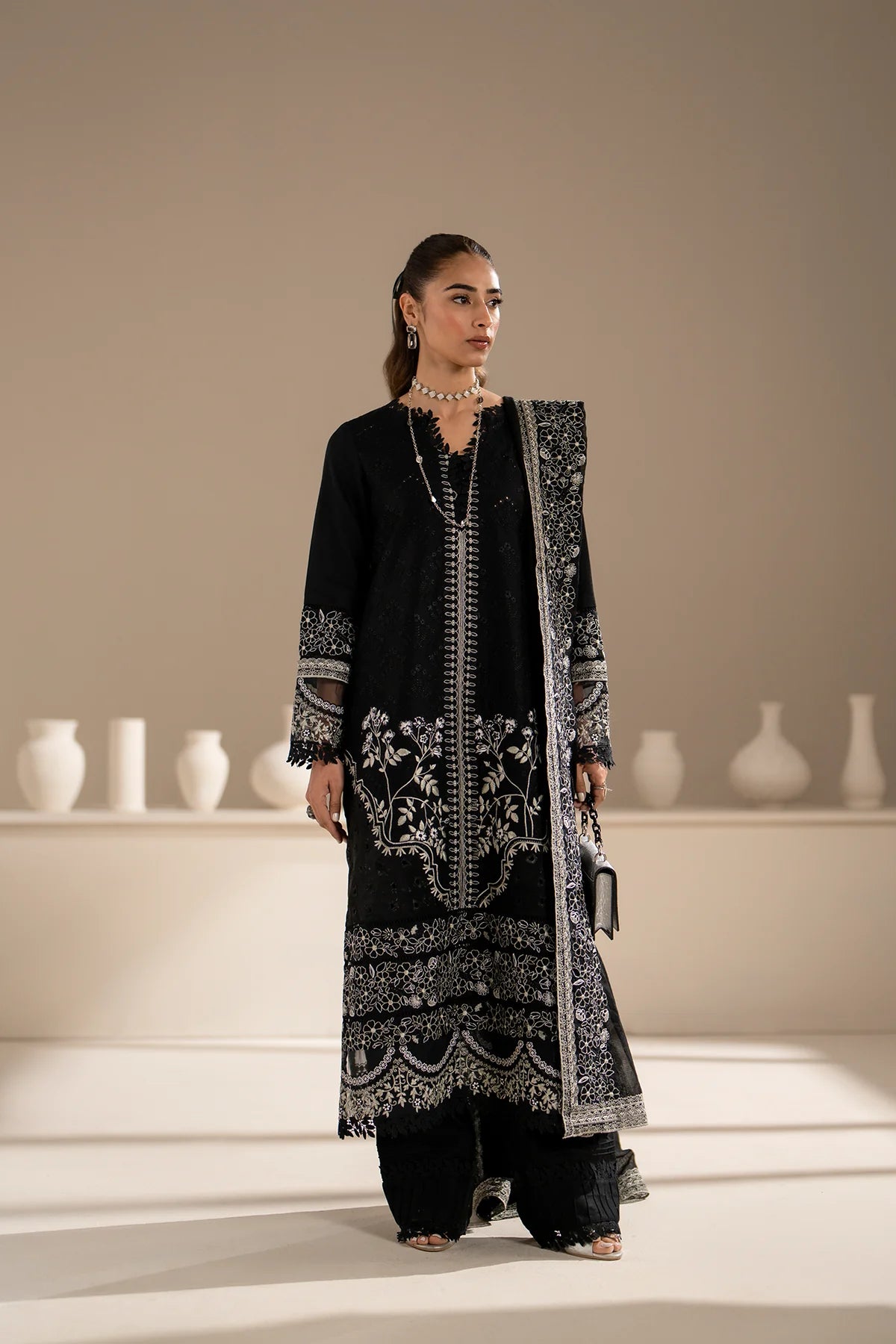 Azzal | Aghaaz Luxury Lawn | Siyah - Pakistani Clothes for women, in United Kingdom and United States