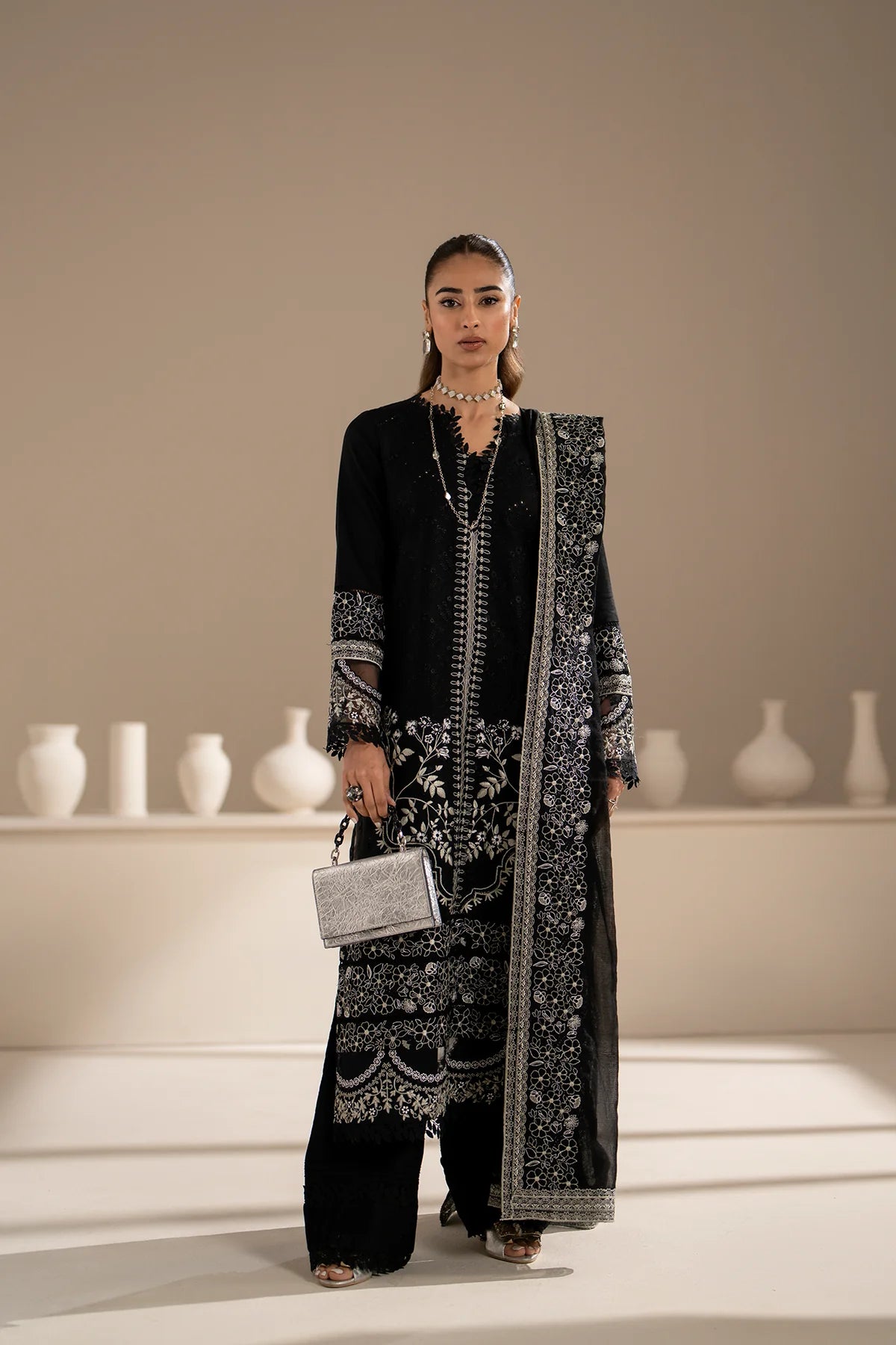 Azzal | Aghaaz Luxury Lawn | Siyah - Pakistani Clothes for women, in United Kingdom and United States