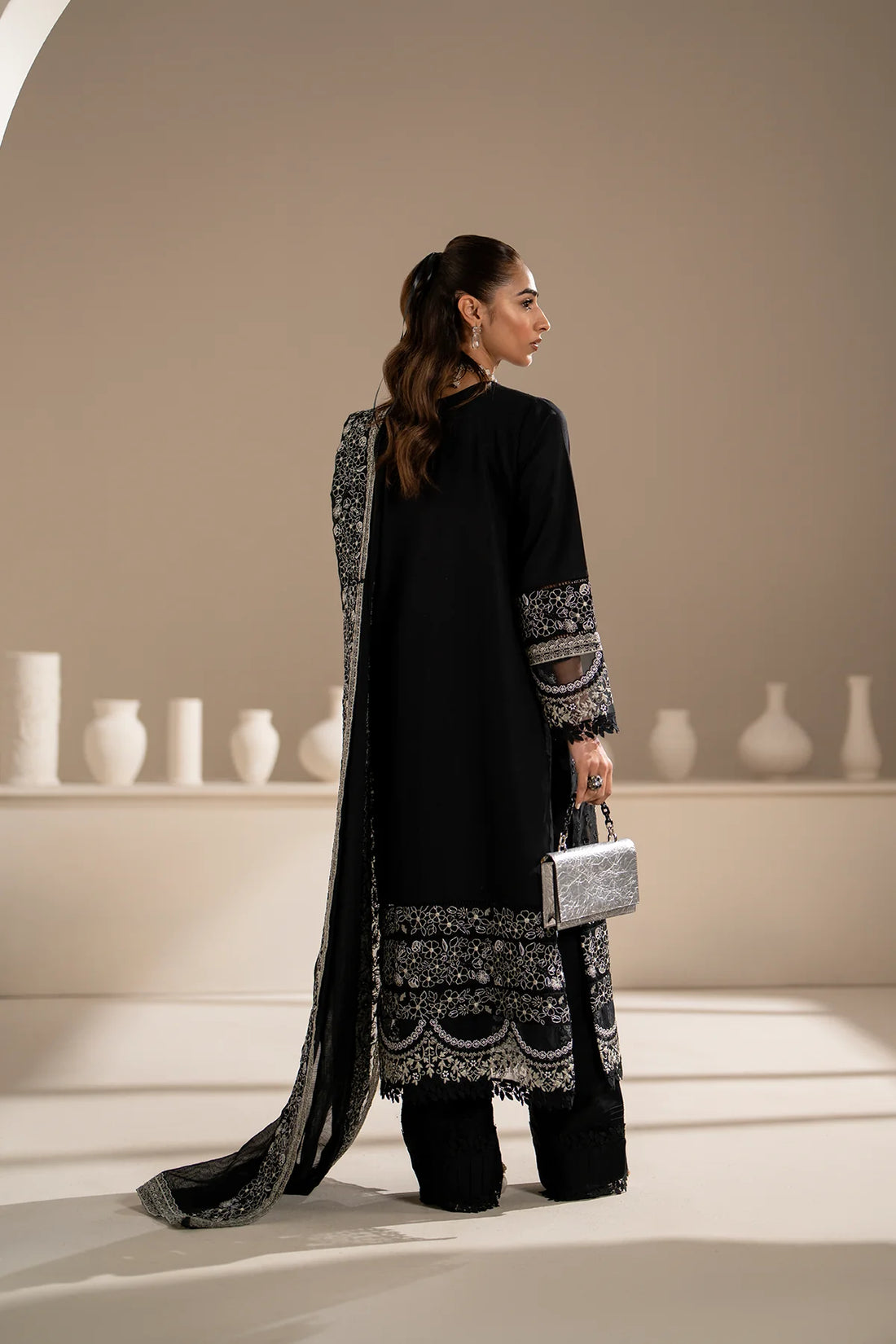 Azzal | Aghaaz Luxury Lawn | Siyah - Pakistani Clothes for women, in United Kingdom and United States