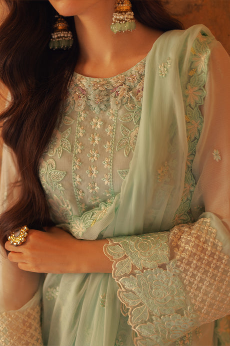 Azure | Ensembles Embroidered Formals | Floral Fern - Hoorain Designer Wear - Pakistani Designer Clothes for women, in United Kingdom, United states, CA and Australia