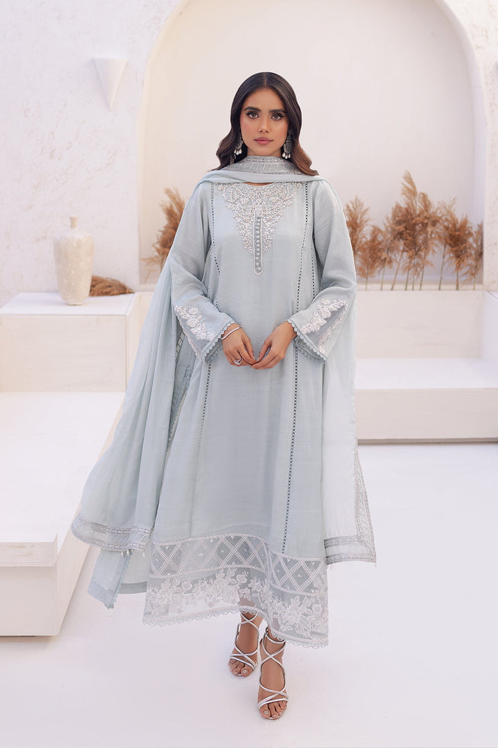 Azure | Ensembles Embroidered Formals | Moss Melody - Hoorain Designer Wear - Pakistani Designer Clothes for women, in United Kingdom, United states, CA and Australia