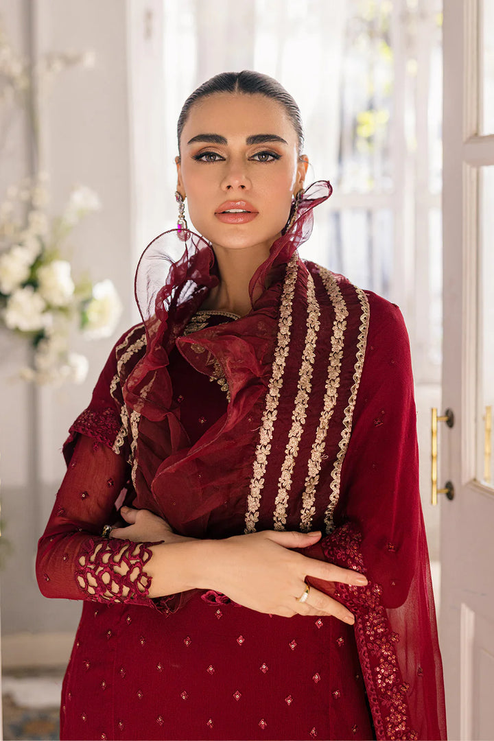 Azure | Ensembles Embroidered Formals | Garnet Glam - Hoorain Designer Wear - Pakistani Ladies Branded Stitched Clothes in United Kingdom, United states, CA and Australia