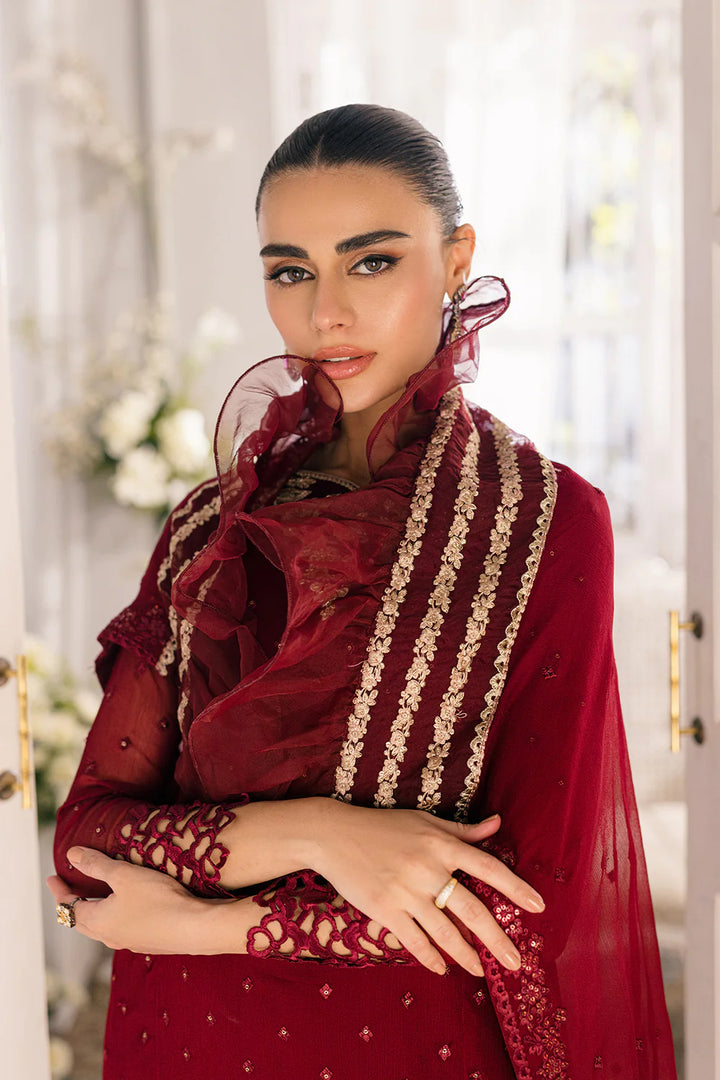 Azure | Ensembles Embroidered Formals | Garnet Glam - Hoorain Designer Wear - Pakistani Ladies Branded Stitched Clothes in United Kingdom, United states, CA and Australia